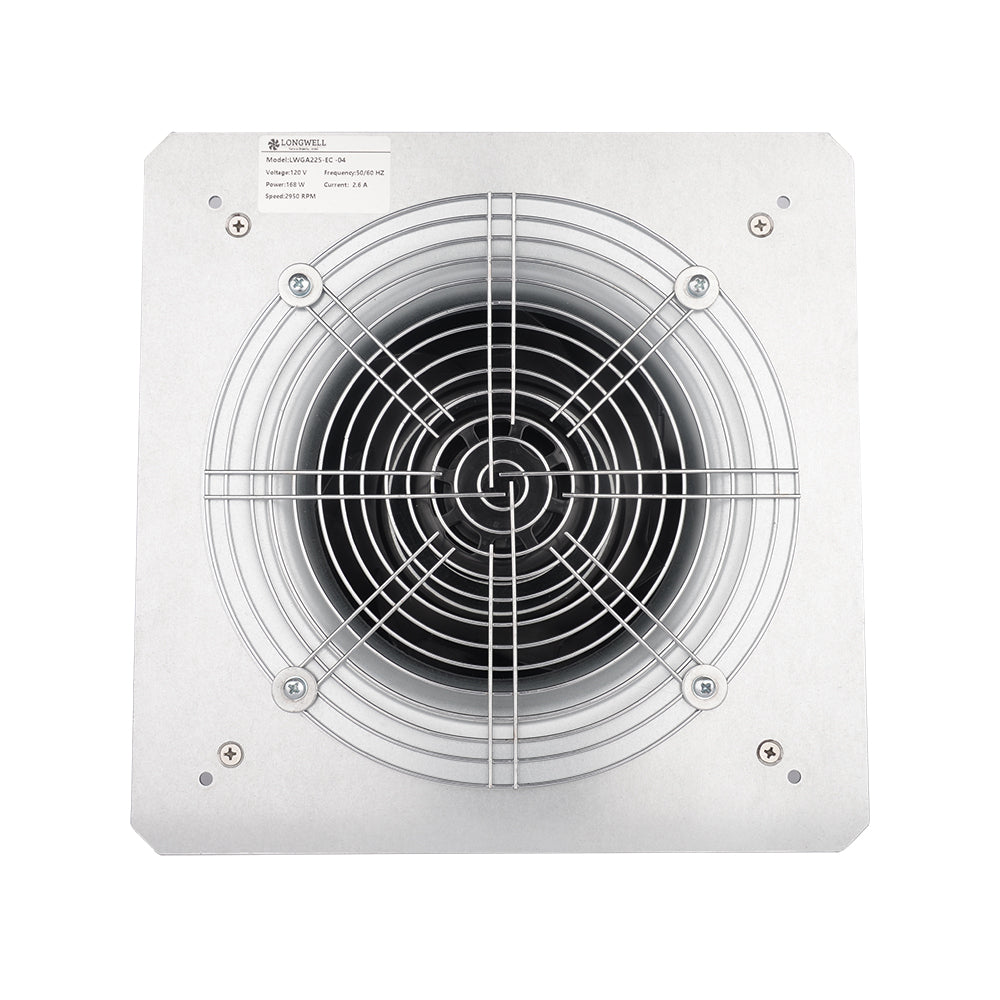 LONGWELL 225mm EC Motor Centrifugal Fan 230v Backward Curved Centrifugal Fan With Bracket