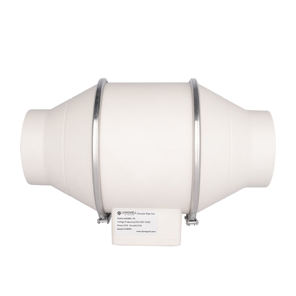 LONGWELL 125mm AC Plastic Duct Fans Ventilation Systems Hydroponic Grow Tent Inline Duct Fan