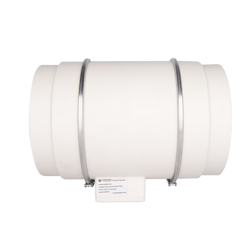 LONGWELL 250mm AC Plastic Duct Fans Ventilation Systems Hydroponic Grow Tent Inline Duct Fan