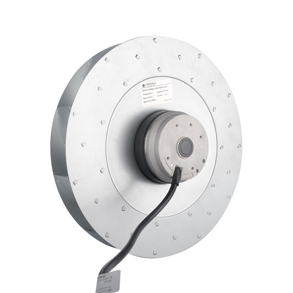 LONGWELL 280mm AC Plastic Backward Centrifugal Fan with Ball Bearing